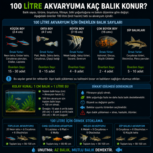 100 Litre Akvaryuma Kaç Balık Konur?