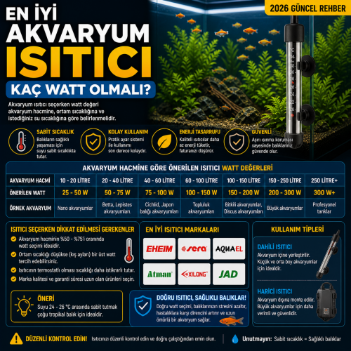 En İyi Akvaryum Isıtıcı Kaç Watt Olmalı?