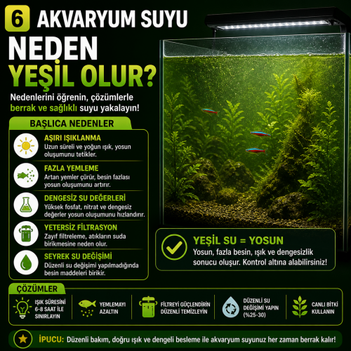 Akvaryum Suyu Neden Yeşil Olur?